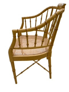 Set of Eight Bamboo Chair with Cane Seats