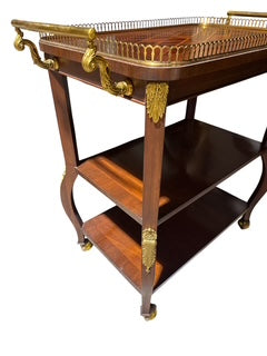 Drinks or Dessert Serving Cart Parquetry Top