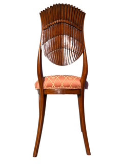Pair Maitland Smith Feather Back Mahogany Chairs