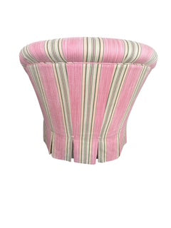Pair Pink Striped Club Chairs