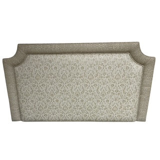 Queen Upholstered Fortuny Style Fabric Headboard