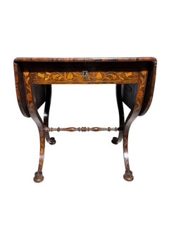 Dutch Marquetry Drop Leaf Table