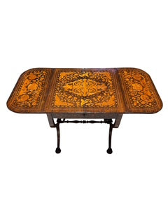 Dutch Marquetry Drop Leaf Table