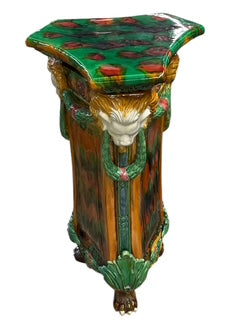 Monumental Majolica Pedestal