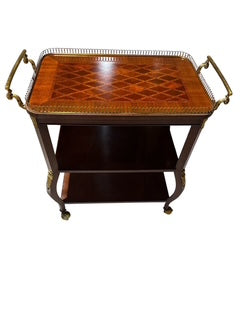 Drinks or Dessert Serving Cart Parquetry Top