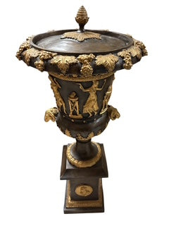 French Empire Style Patinated Bronze/Gilt Campagna Urn