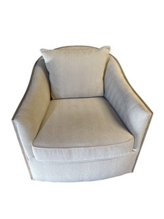 Swivel Barrel Chair with Oak Frame by Sam Moore