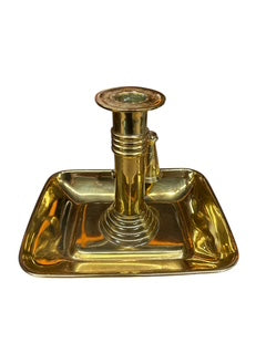 Vintage Brass Square Chamber Stick- Mottahedeh