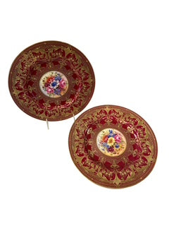 Royal Worcester Red & Gold Plates