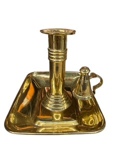 Vintage Brass Square Chamber Stick- Mottahedeh