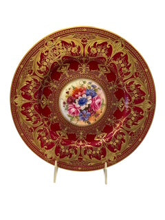 Royal Worcester Red & Gold Plates