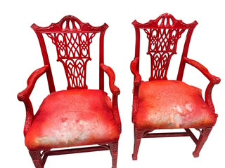 Pair Chippendale Style Armchairs