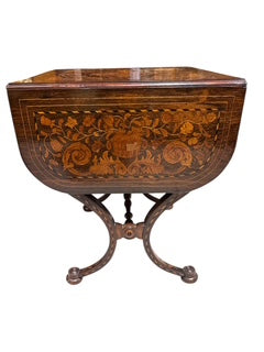 Dutch Marquetry Drop Leaf Table