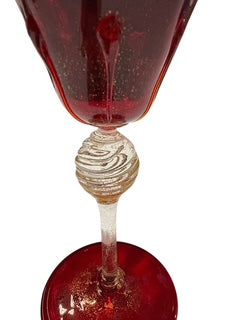 Salviati Murano Venetian Glass Ruby Gold Set
