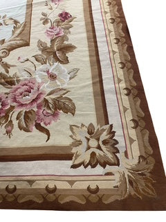 French Needlepoint Aubusson Style Area Rug