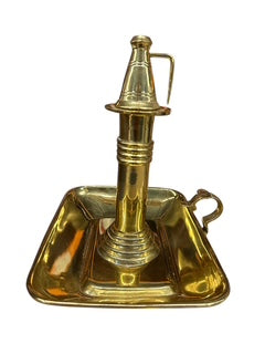 Vintage Brass Square Chamber Stick- Mottahedeh