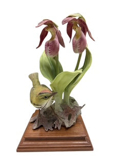 Royal Worcester- Oven Bird and Ladys Slipper Orchid