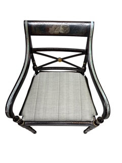 Pair of Chairs with Decorative Back Rest and Woven Seat