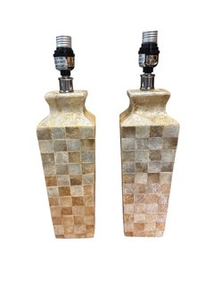 Pair Capiz Shell Lamps