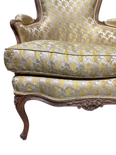 Pair Antique 18th Century French Bergere Armchairs