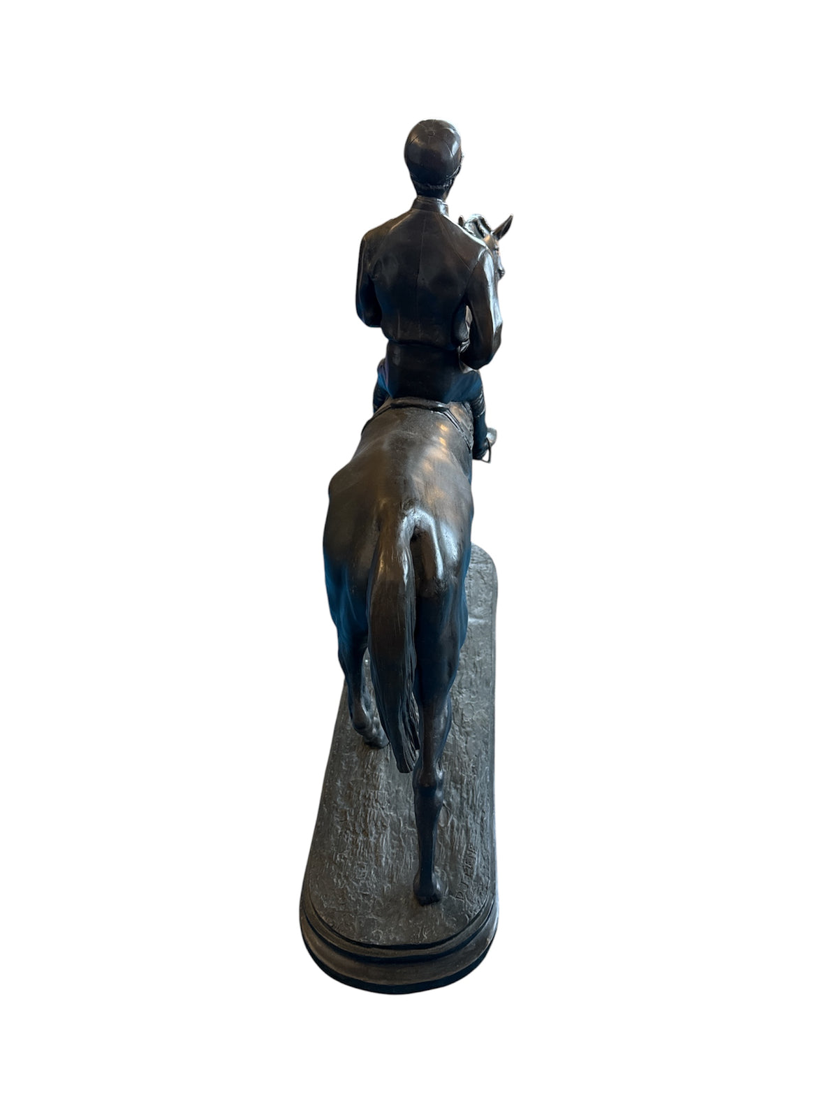 Bronze Jockey & Horse Signed By P.J. Mene