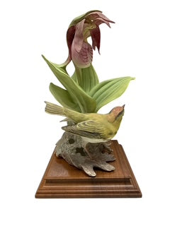 Royal Worcester- Oven Bird and Ladys Slipper Orchid