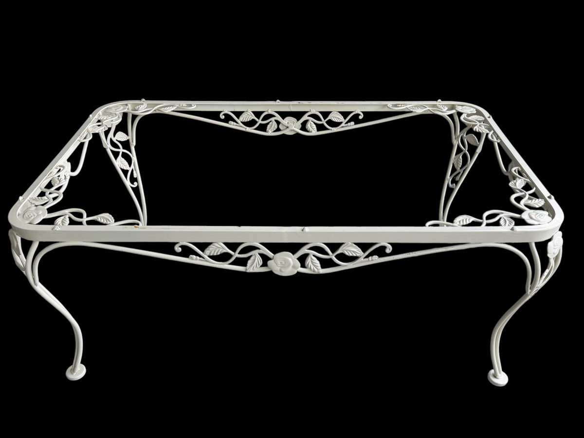 Woodard Chantilly Rose White Painted Iron Coffee Table
