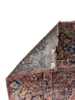 Antique Oriental Rug Deep Reds and Blue