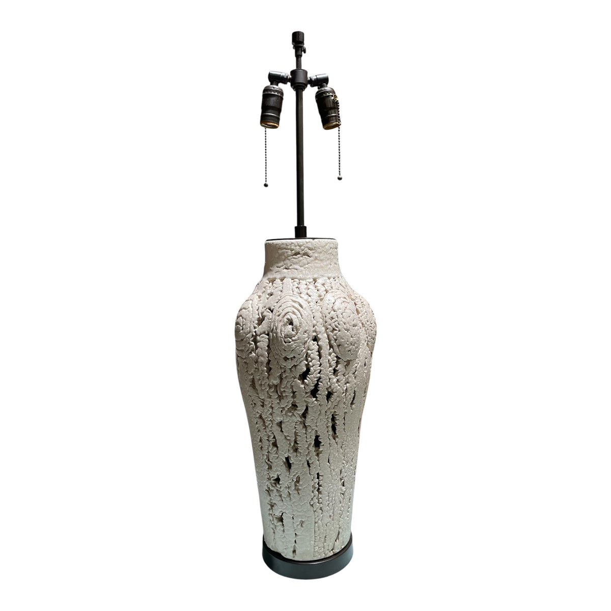 Glazed Ceramic Perforated Urn Lamp