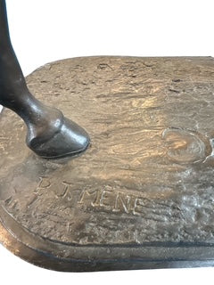 Bronze Jockey & Horse Signed By P.J. Mene