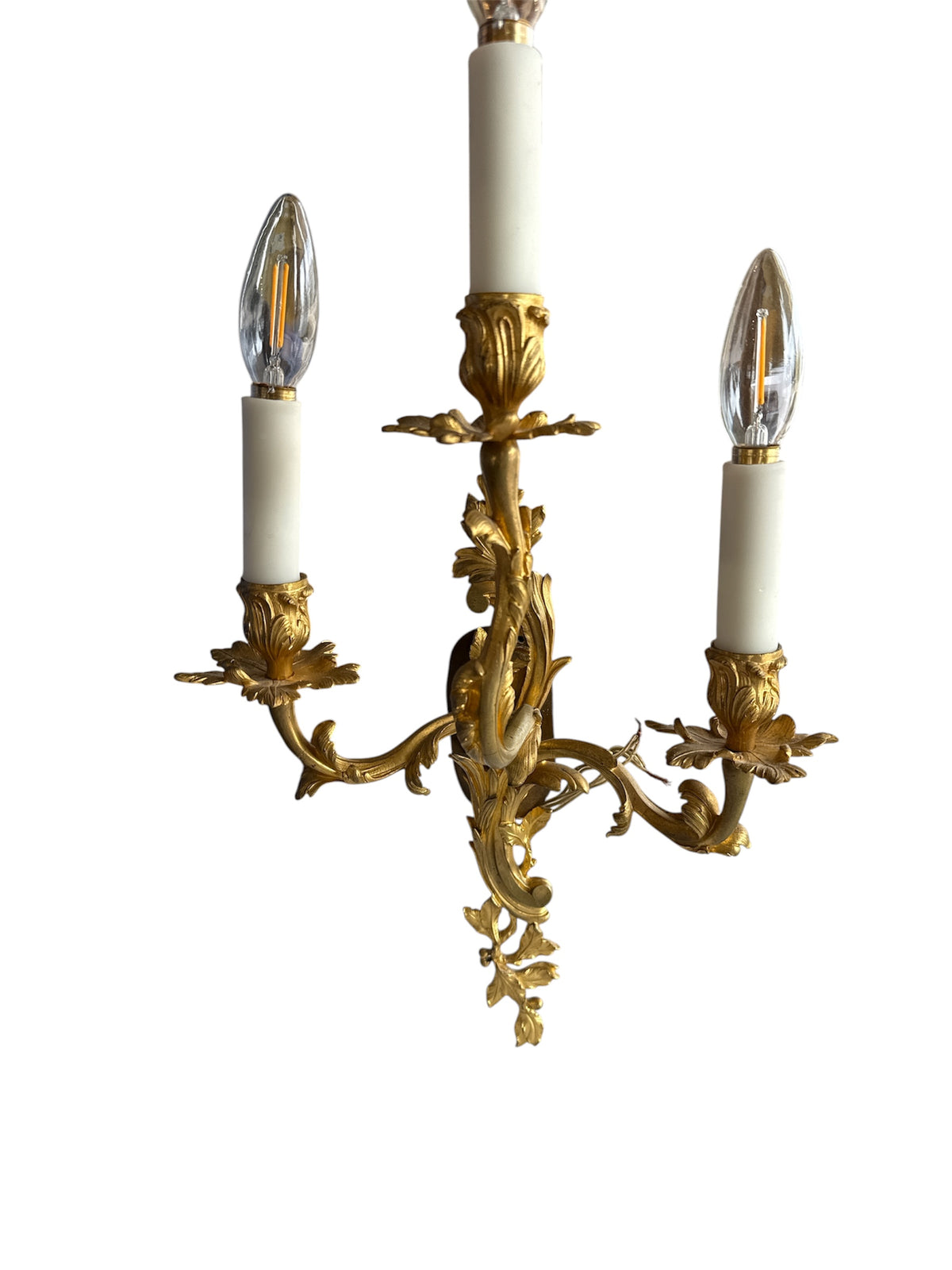 Pair Gilt Bronze Sconces