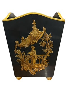 Chinoiserie Wood Wastepaper Basket