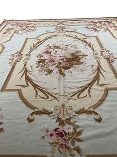 French Needlepoint Aubusson Style Area Rug