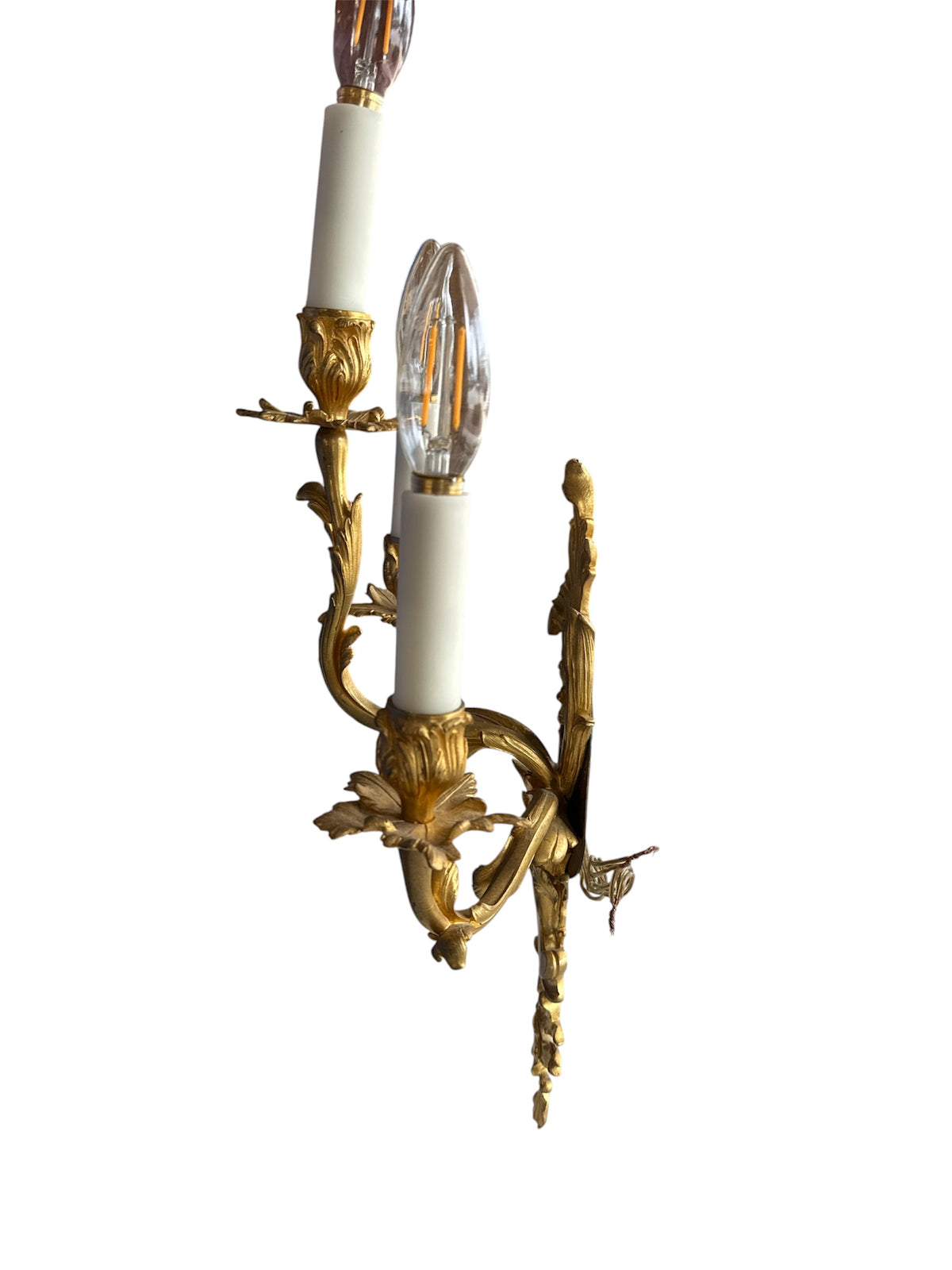 Pair Gilt Bronze Sconces