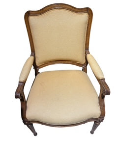 French Wood Frame Fauteuil