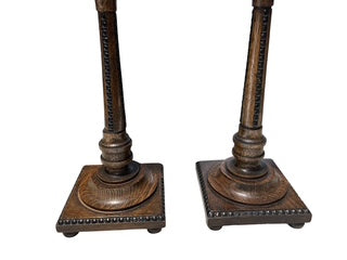 Pair Fine Detail Carved Lamps