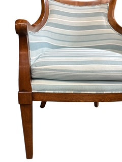 Pair Mahogany Frame Curved Back Chairs