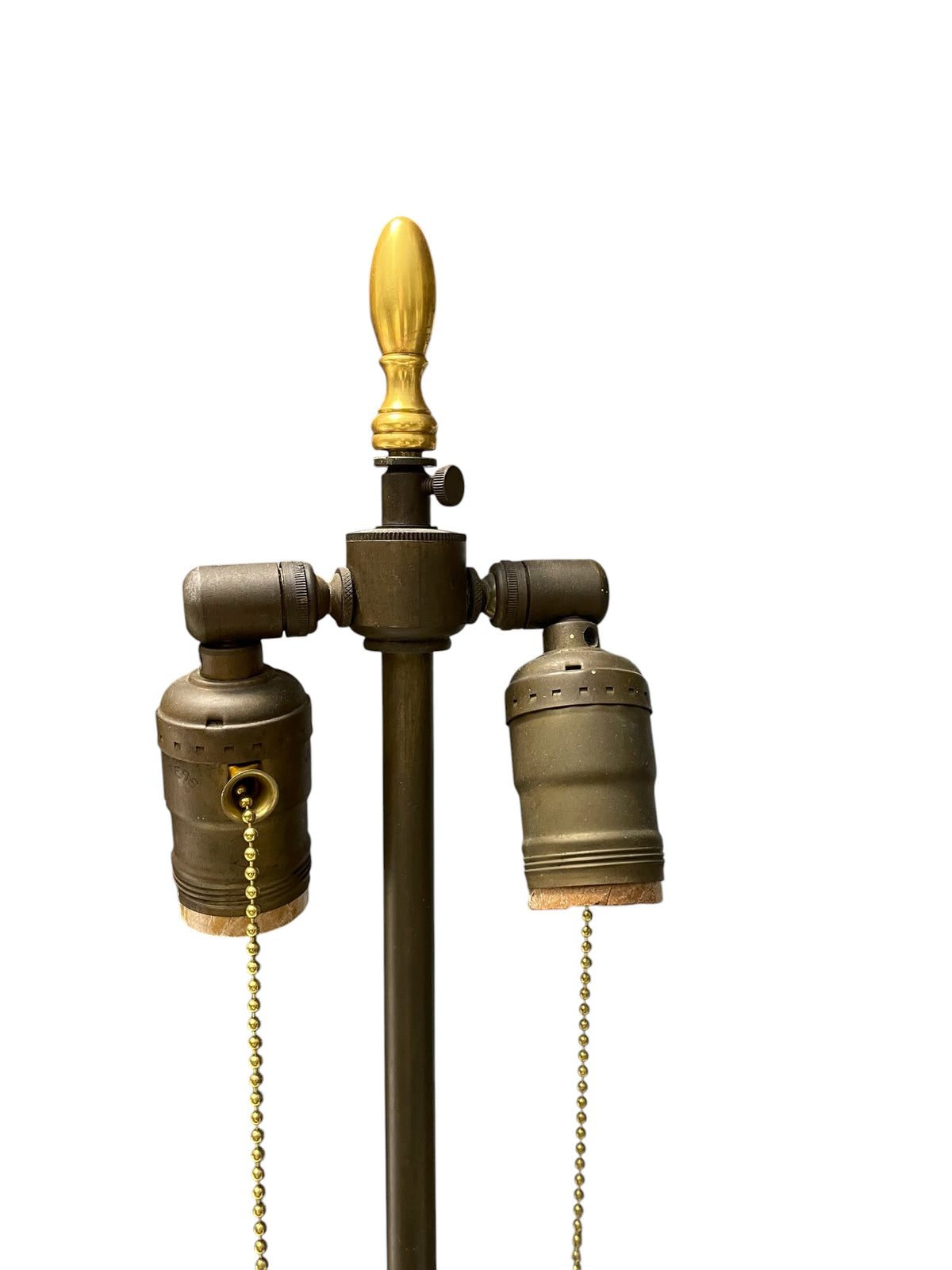 Continental Gilt and Patinated Bronze Column Lamp w/Eagle and Winged Woman w/Trumpet