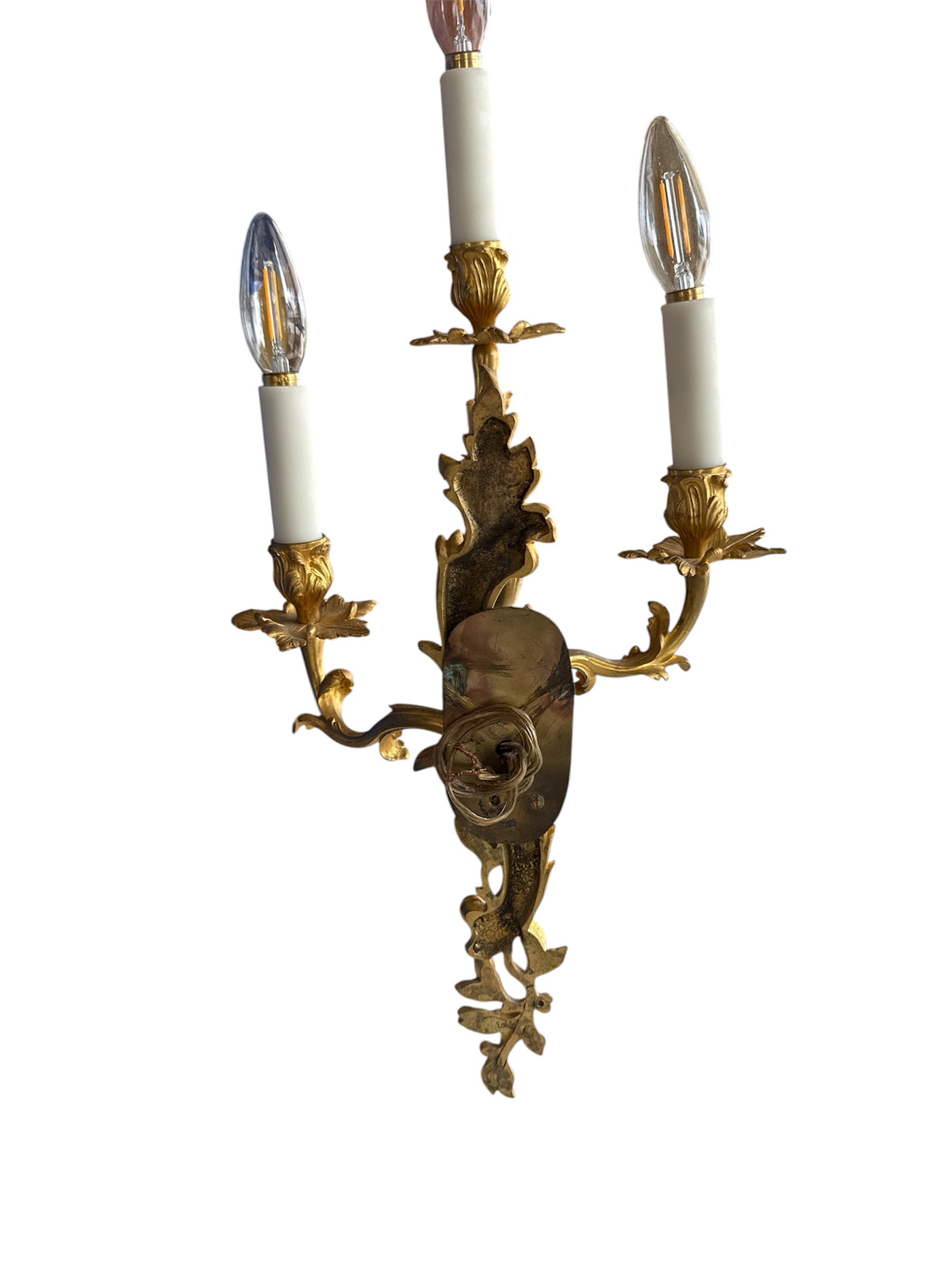 Pair Gilt Bronze Sconces