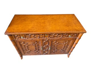 Chippendale Style Faux Bamboo Server/Cabinet by Maitland Smith Brighton Pavillion Style