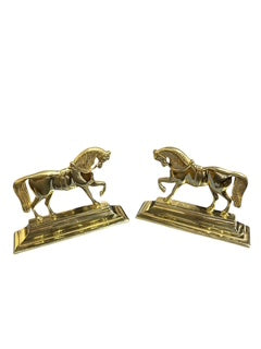 Pair English Brass Equine Door Stops or Book Ends