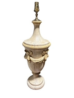 Large Single Swag Urn Wood Lamp