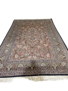 Persian Style Rug Deep Red & Blue Silk