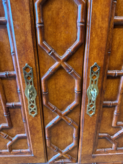 Chippendale Style Faux Bamboo Server/Cabinet by Maitland Smith Brighton Pavillion Style