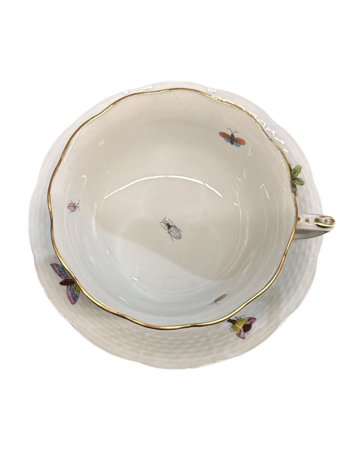 Set of Twelve Herend 'Rothshild Bird' Cups and Saucers