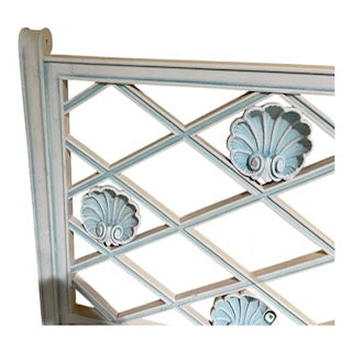 Coastal Blue and White Headboard with Sea Shells