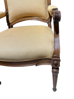French Wood Frame Fauteuil