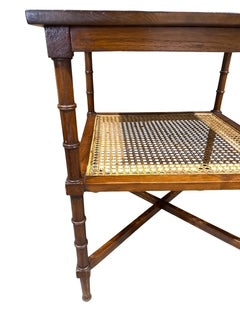 Plantation Style Caned Side Table