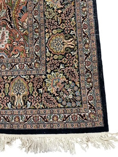 Persian Style Rug Deep Red & Blue Silk