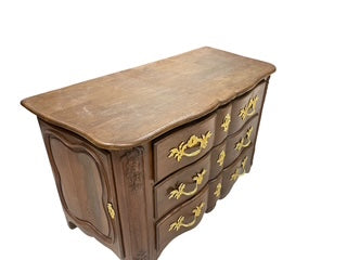 Early French Unusual Form Commode w/Side Panel